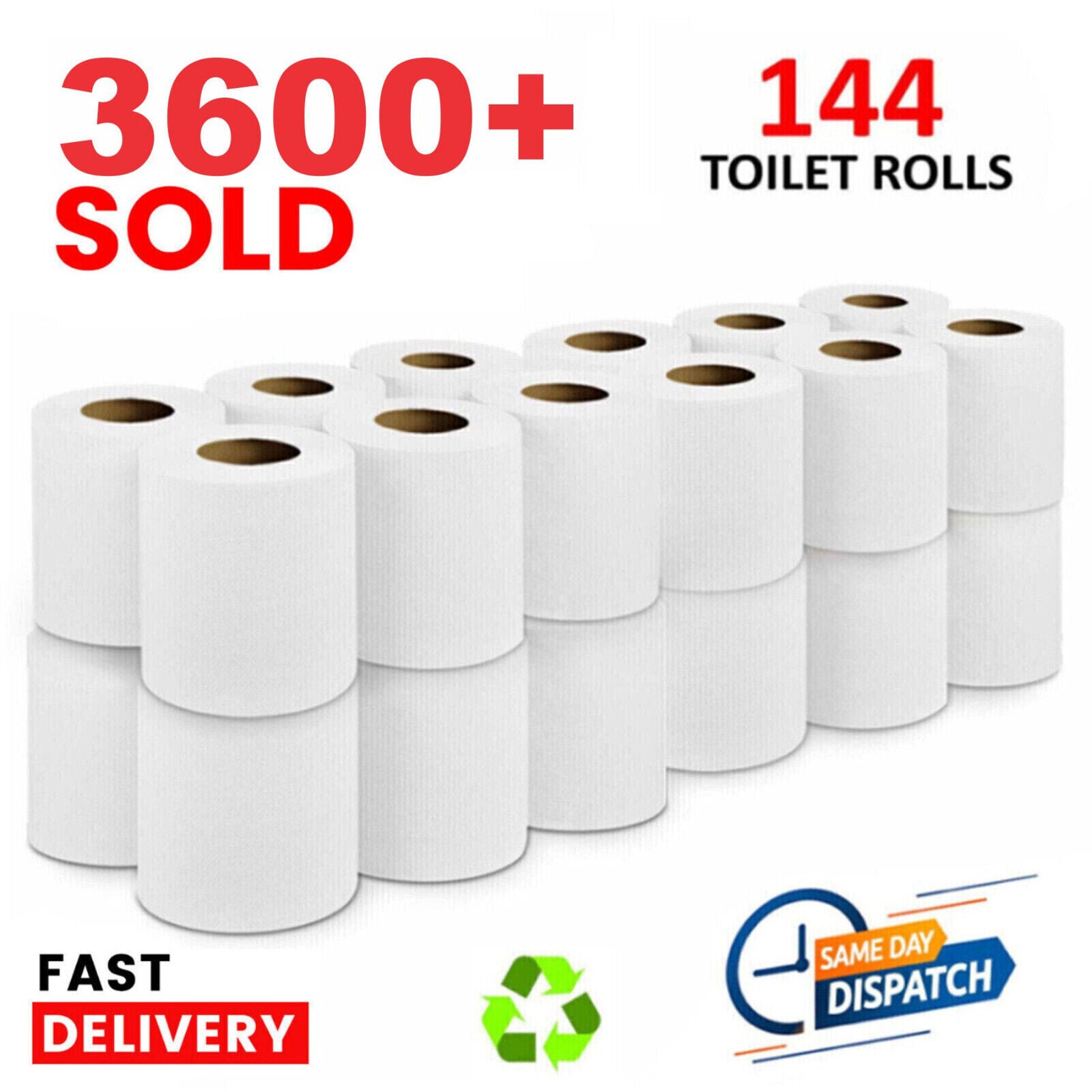 144X Toilet Rolls Quilted Soft Tissue Luxury Paper Bulk Savings Pack Absorbent