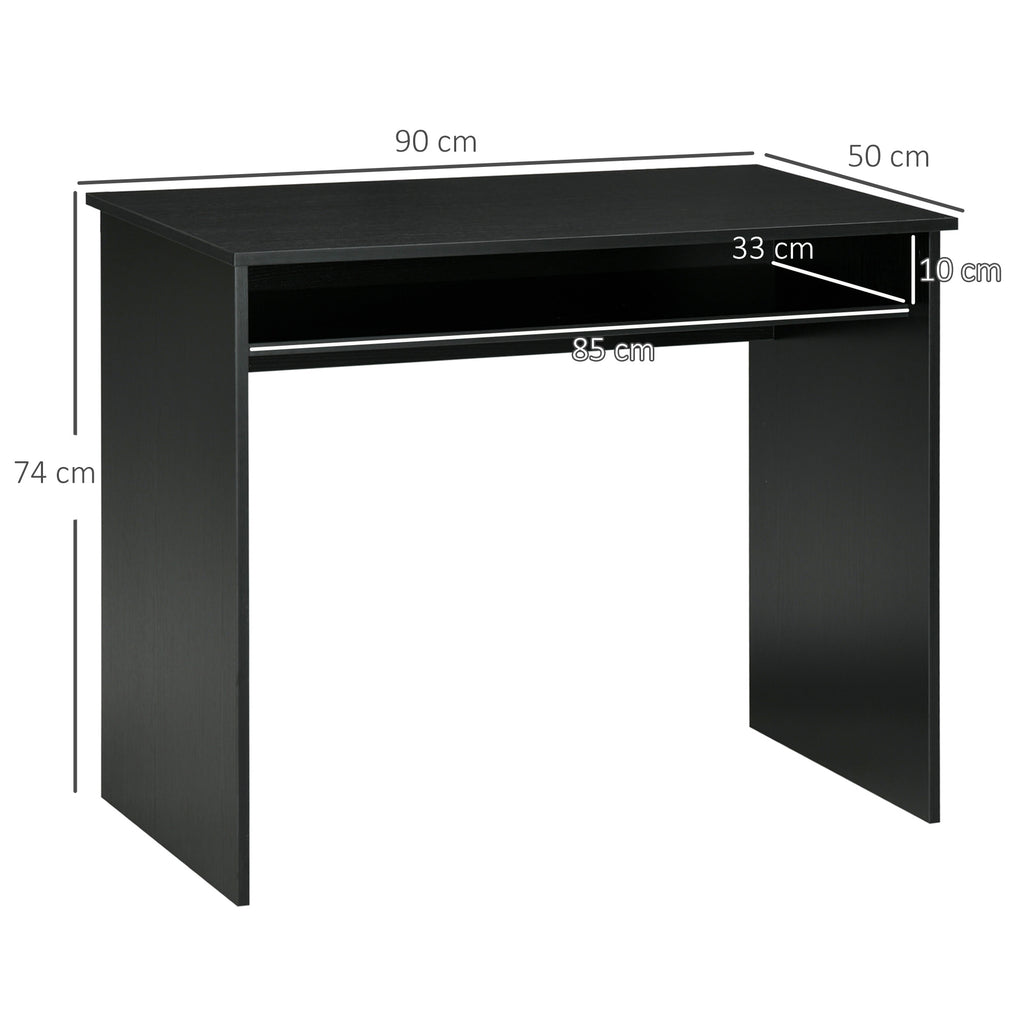 Writing Desk Laptop Table Workstation with Shelf Home Office High Gloss White