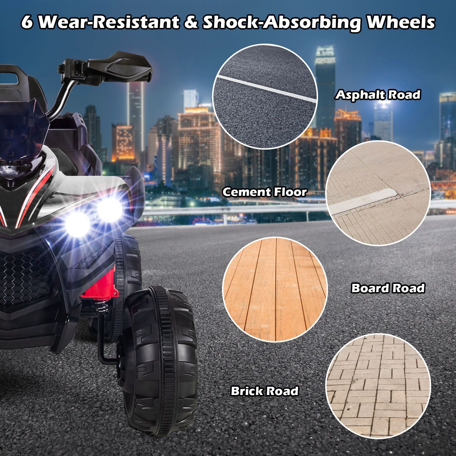 6 Wheels Kids Electric ATV with 4 Motors