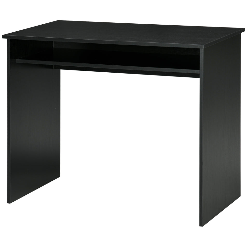 Writing Desk Laptop Table Workstation with Shelf Home Office High Gloss White