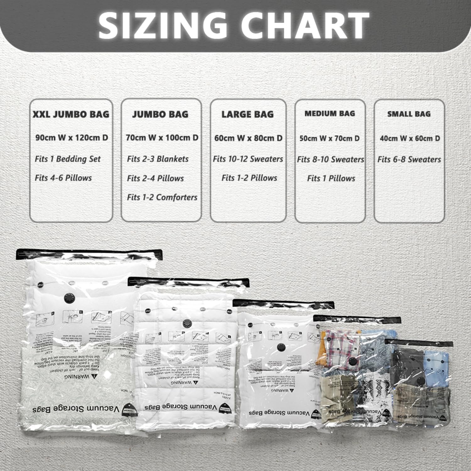 Vacuum Storage Bags 8 Jumbo, Space Saver Bags with Travel Hand Pump, Compression Airtight Sealer Bags for Clothes, Bedding, Pillows, Comforters, Blankets