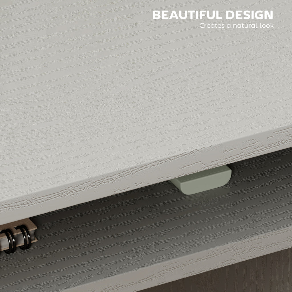 Writing Desk Laptop Table Workstation with Shelf Home Office High Gloss White