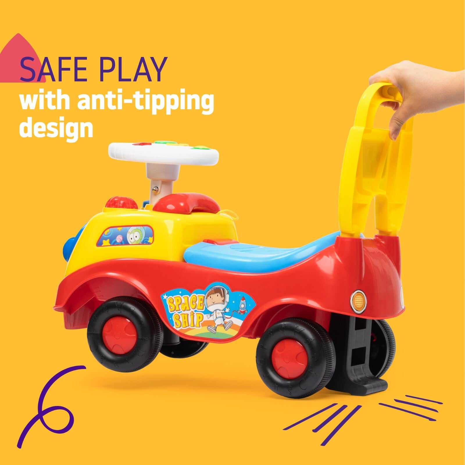 Hillington My First Ride on Buggy Car Push along Toddler Walker with Sounds