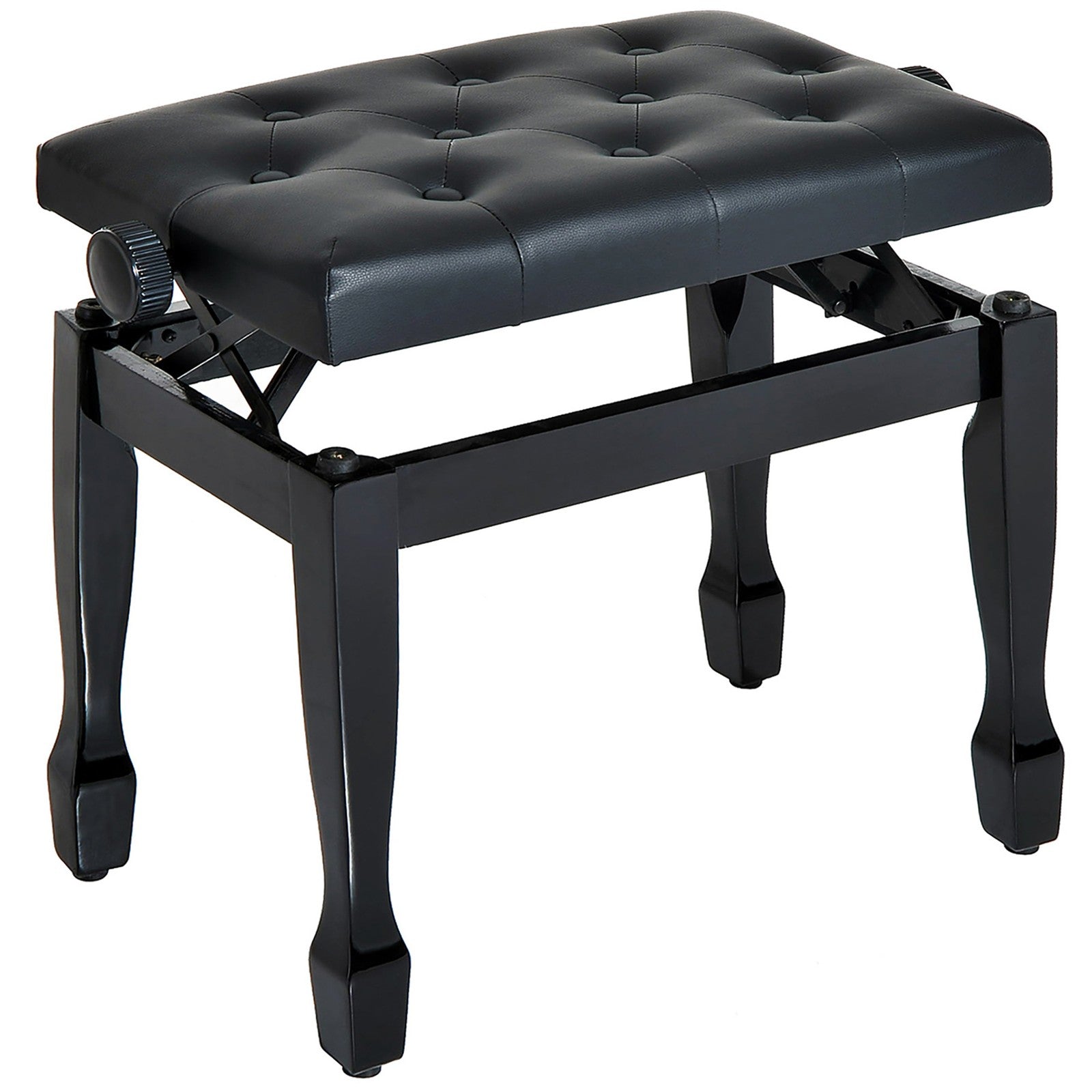 Classic Digital Keyboard Piano Bench Padded Seat Stool Solid Wooden