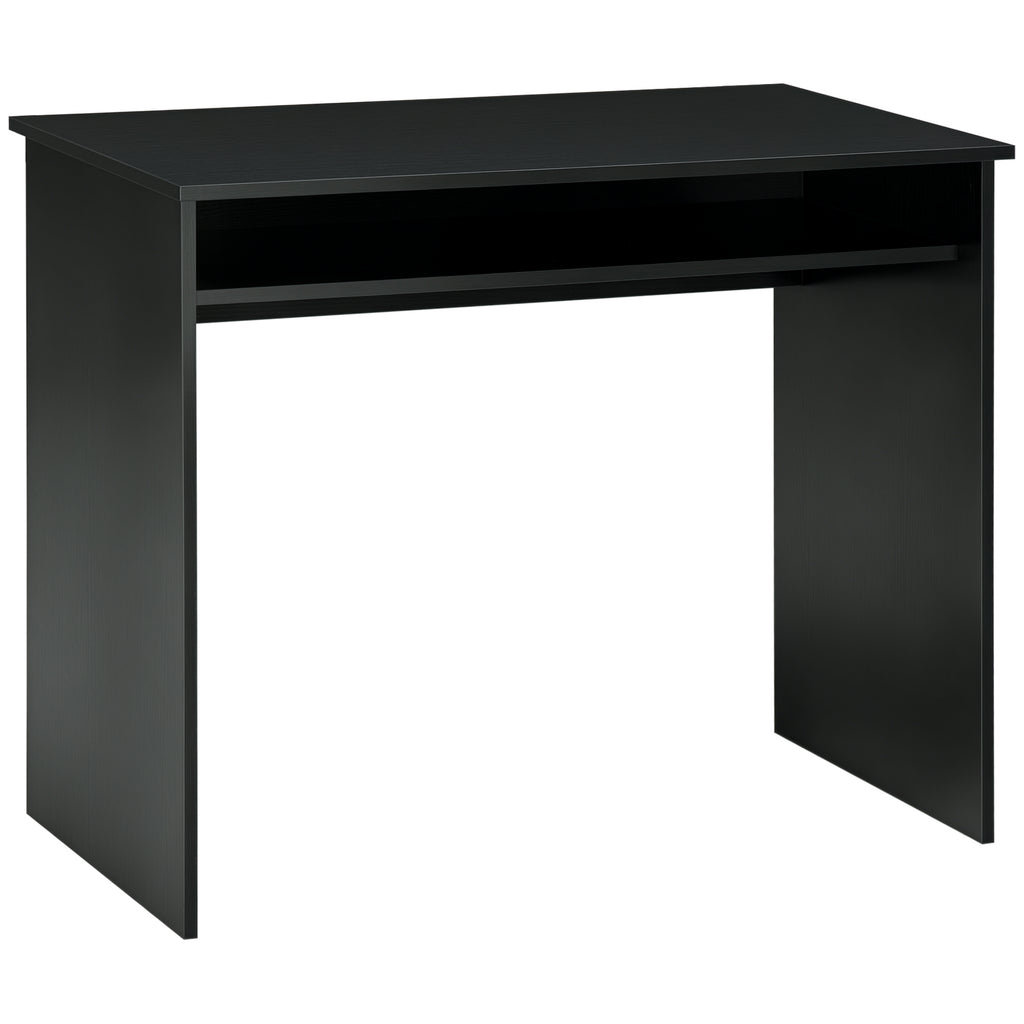Writing Desk Laptop Table Workstation with Shelf Home Office High Gloss White