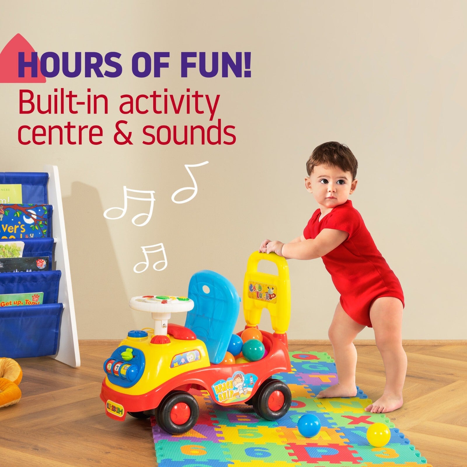 Hillington My First Ride on Buggy Car Push along Toddler Walker with Sounds