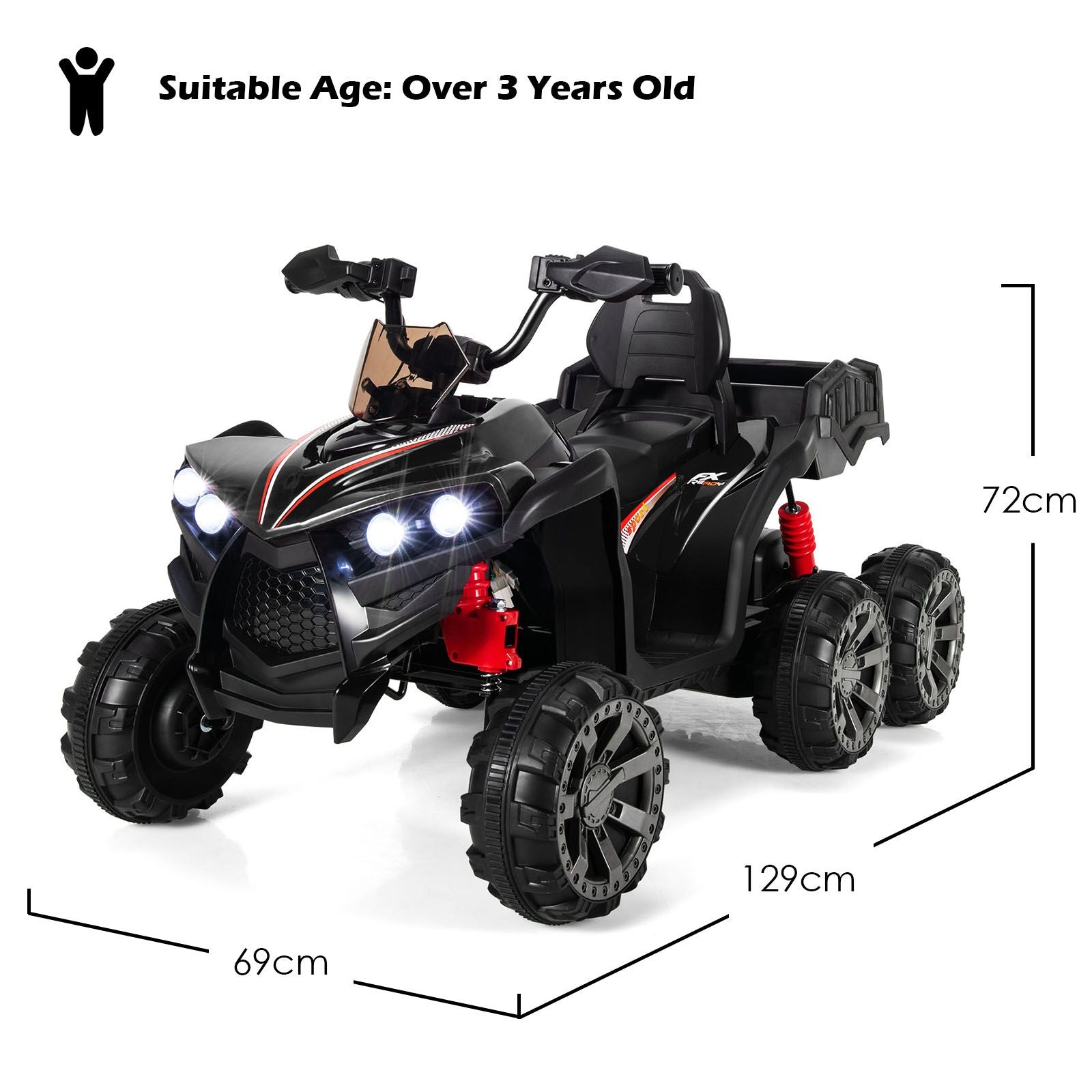6 Wheels Kids Electric ATV with 4 Motors