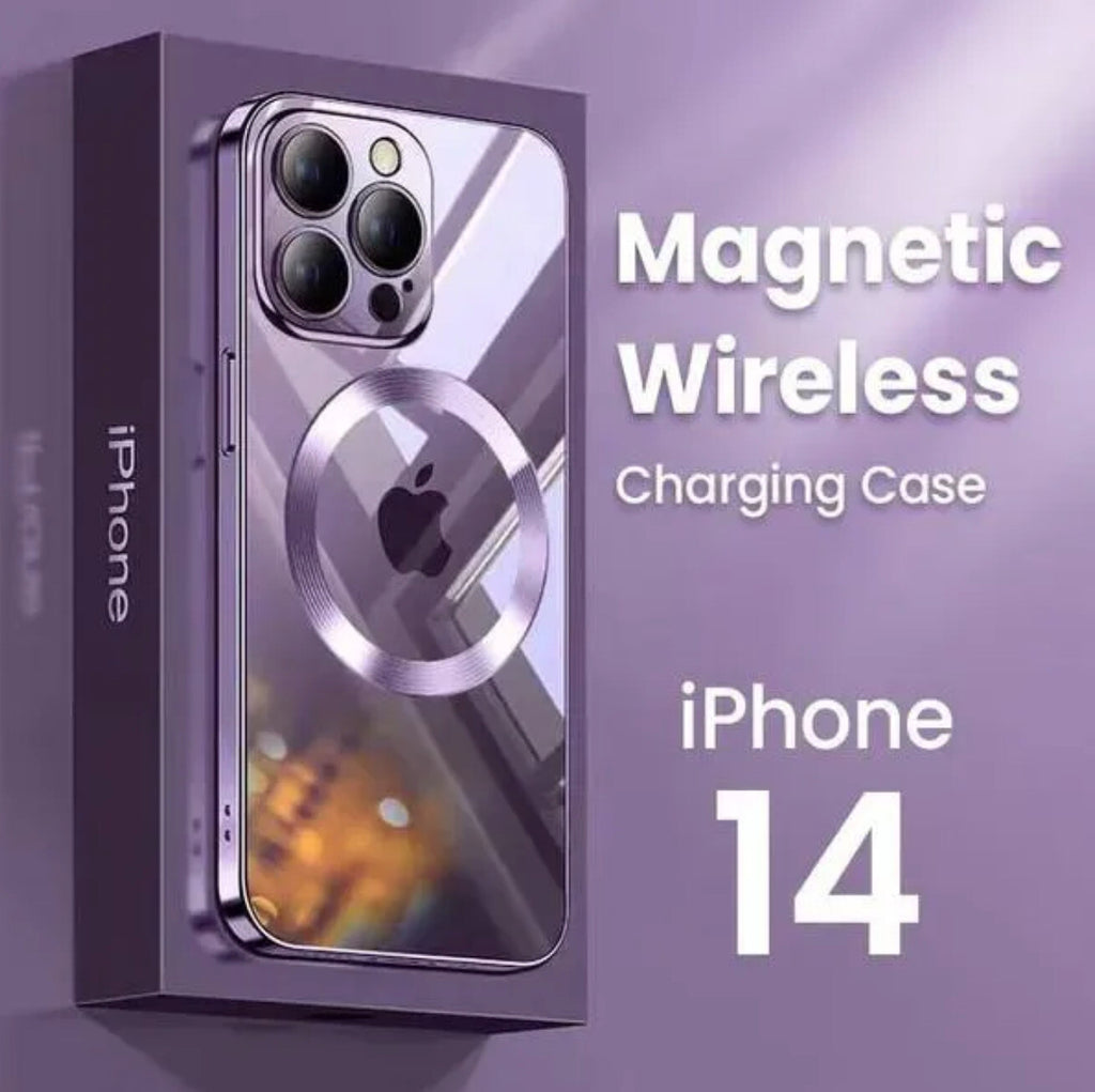 For Iphone 14 Pro Max 13 12 11 Clear Magsafe Plating Magnetic Slim Case Cover