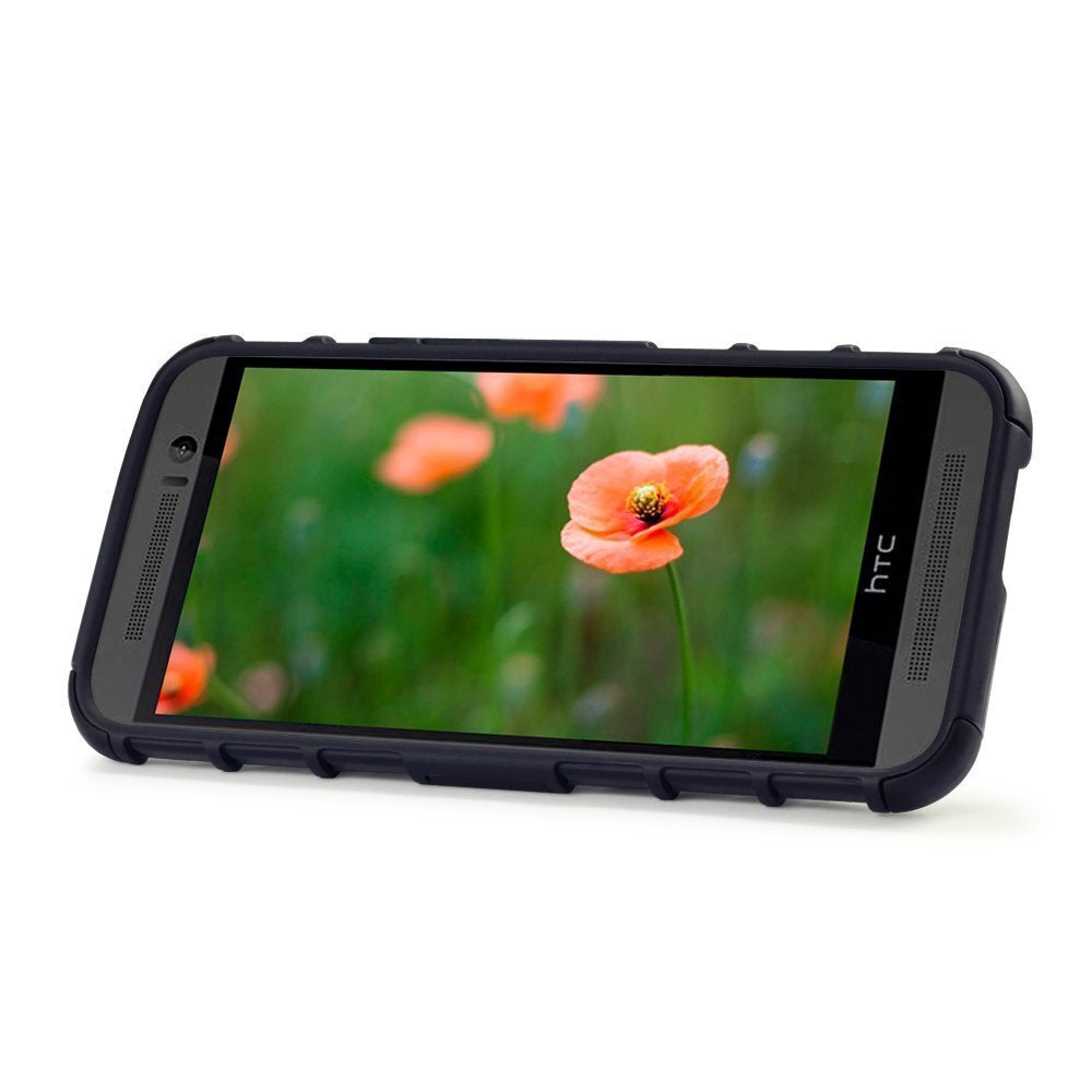For HTC One M9 Heavyduty Shockproof Silicone Stand Bumper Phone Case Cover