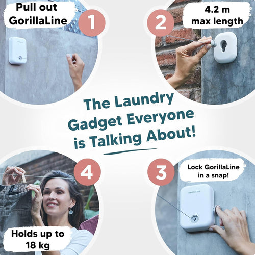 - Retractable Washing Line, Clothes Lines for Outside, Extendable Washing Line Rope 4.2M, Indoor and Outdoor Clothes Line