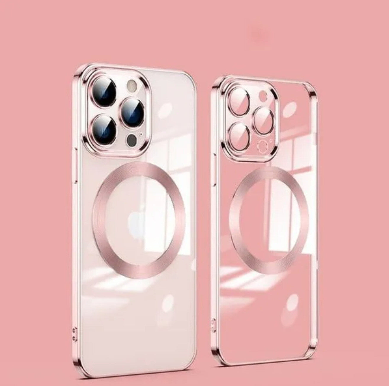 For Iphone 14 Pro Max 13 12 11 Clear Magsafe Plating Magnetic Slim Case Cover