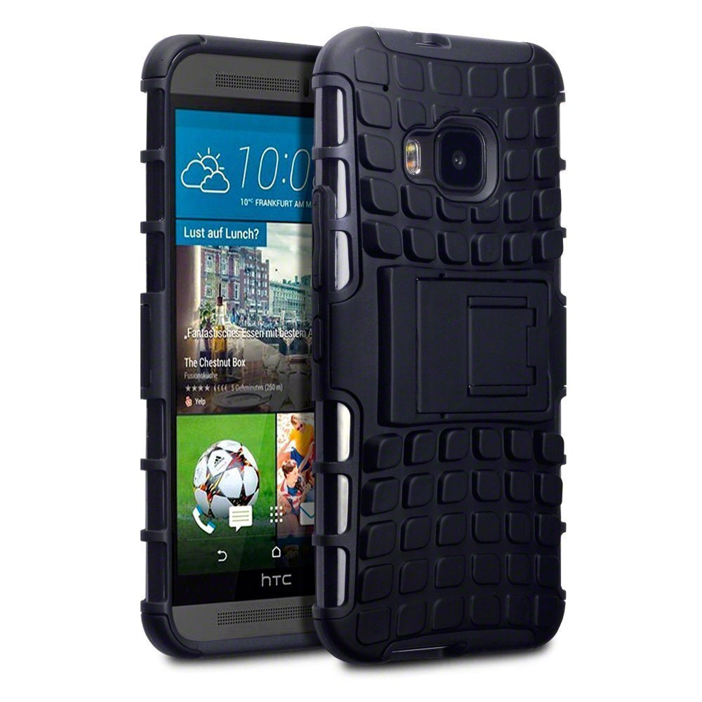 For HTC One M9 Heavyduty Shockproof Silicone Stand Bumper Phone Case Cover