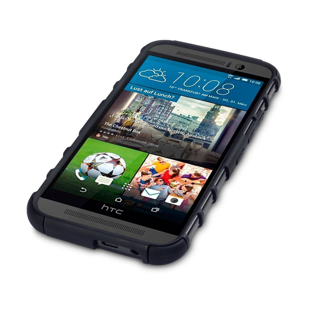 For HTC One M9 Heavyduty Shockproof Silicone Stand Bumper Phone Case Cover