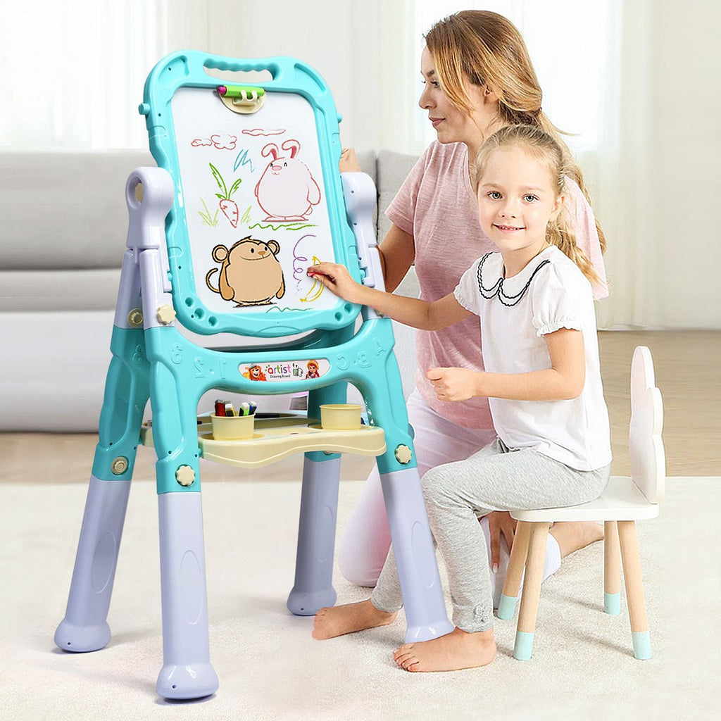 Kid'S Double Sided Boards Easel Magnetic Painting Art