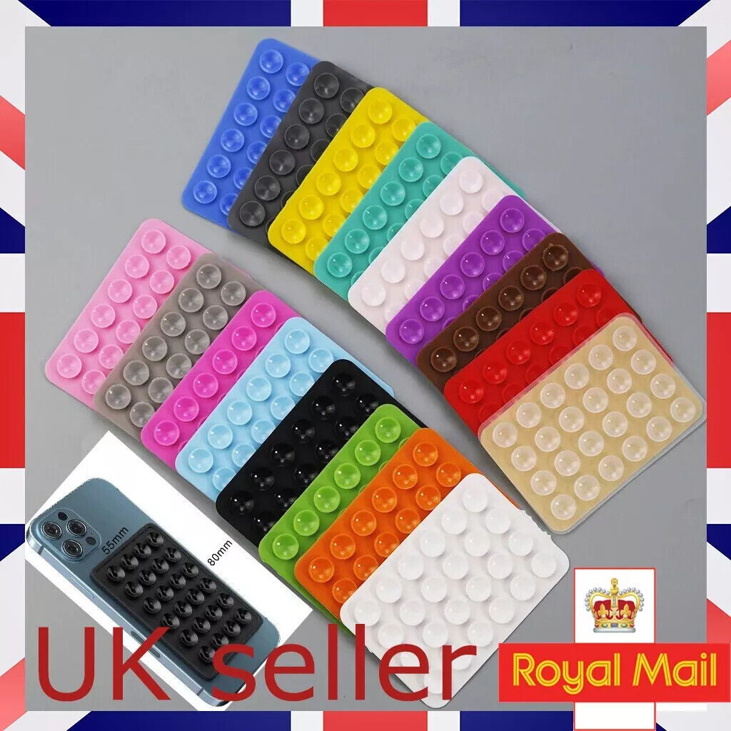 2Pc Silicon Suction Pad Mobile Phone Case Fixture Sticky Grip Band