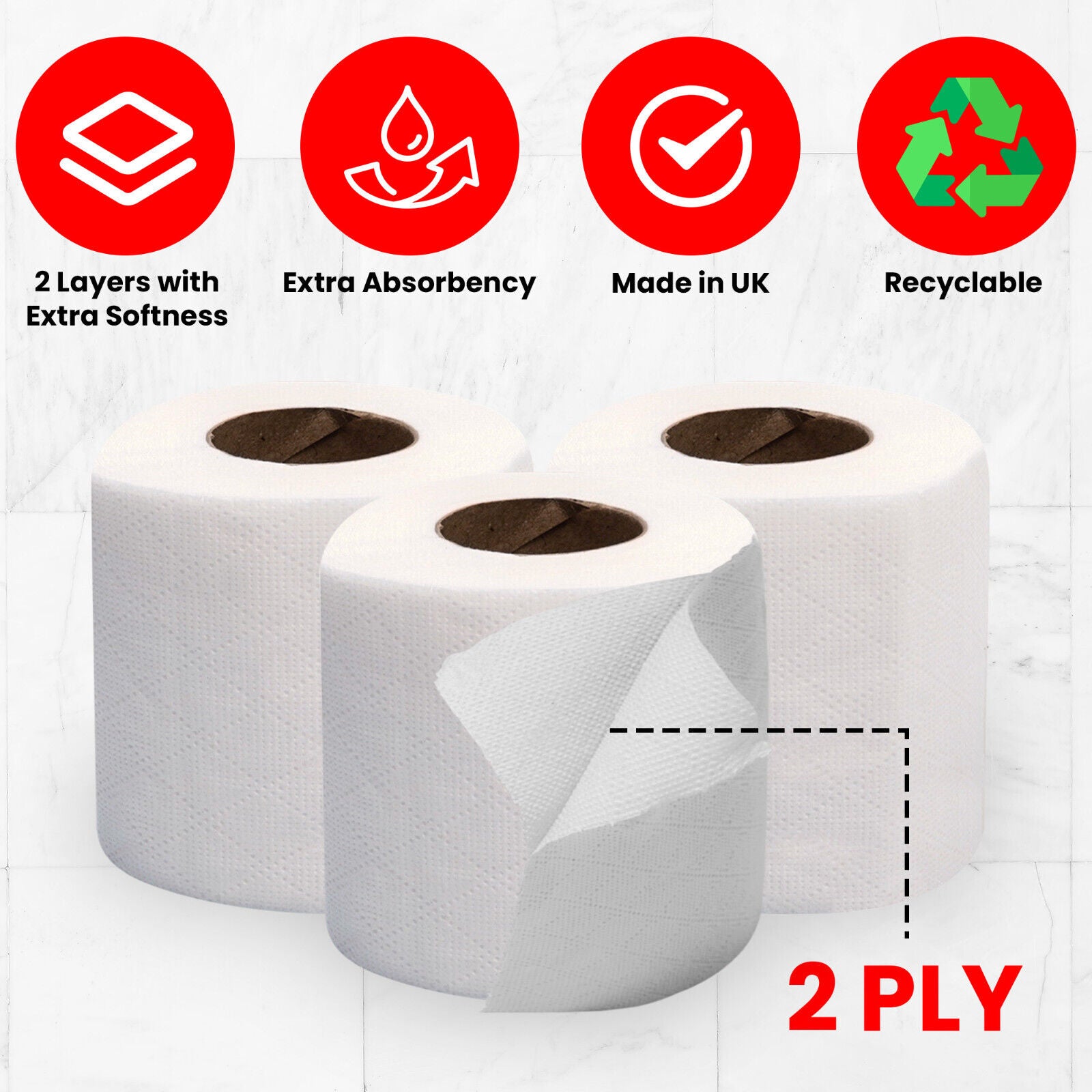 144X Toilet Rolls Quilted Soft Tissue Luxury Paper Bulk Savings Pack Absorbent