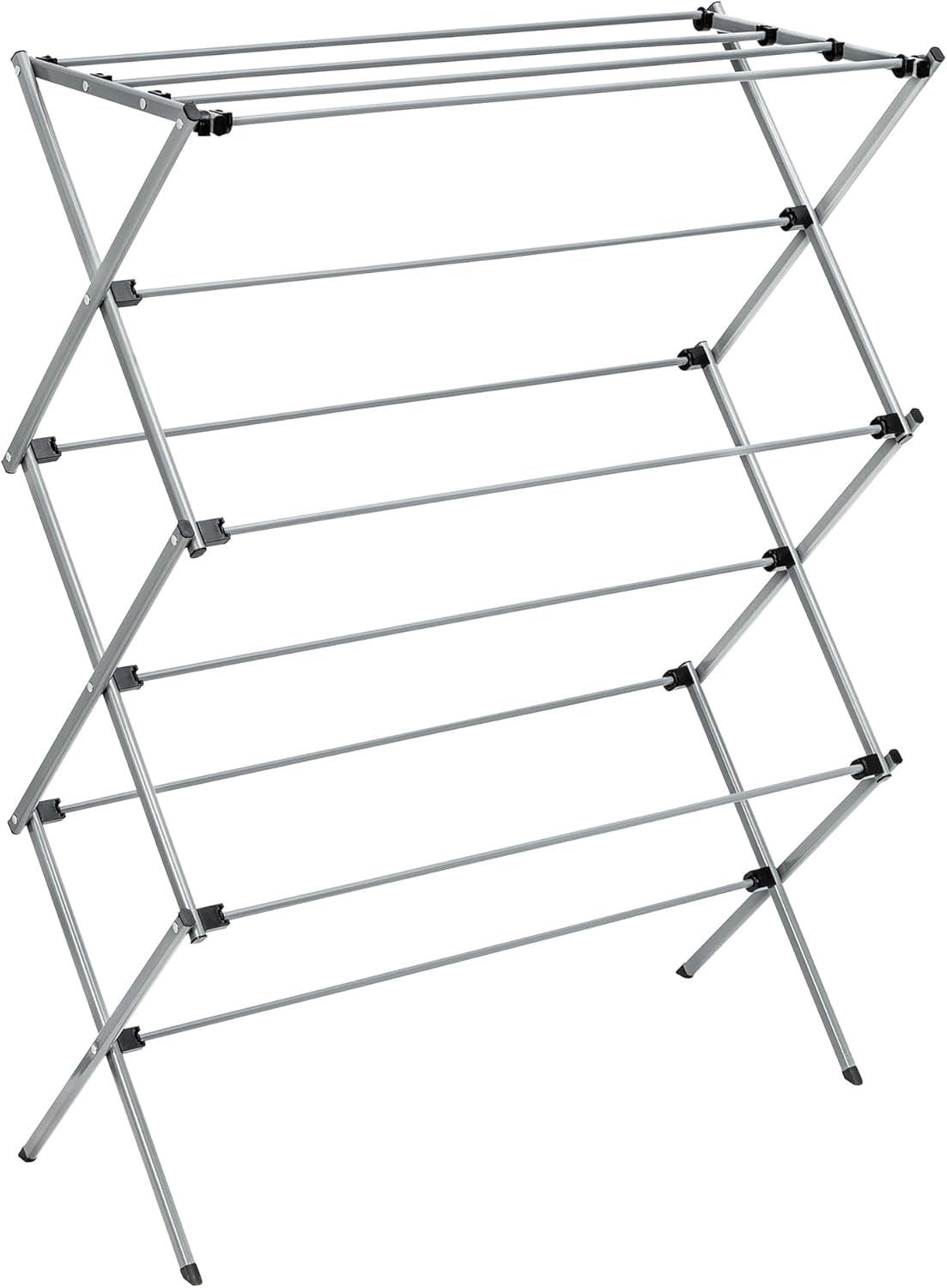 Oversize Portable Collapsible Clothes Drying Rack, Alloy Steel, Silver, 50 Lbs