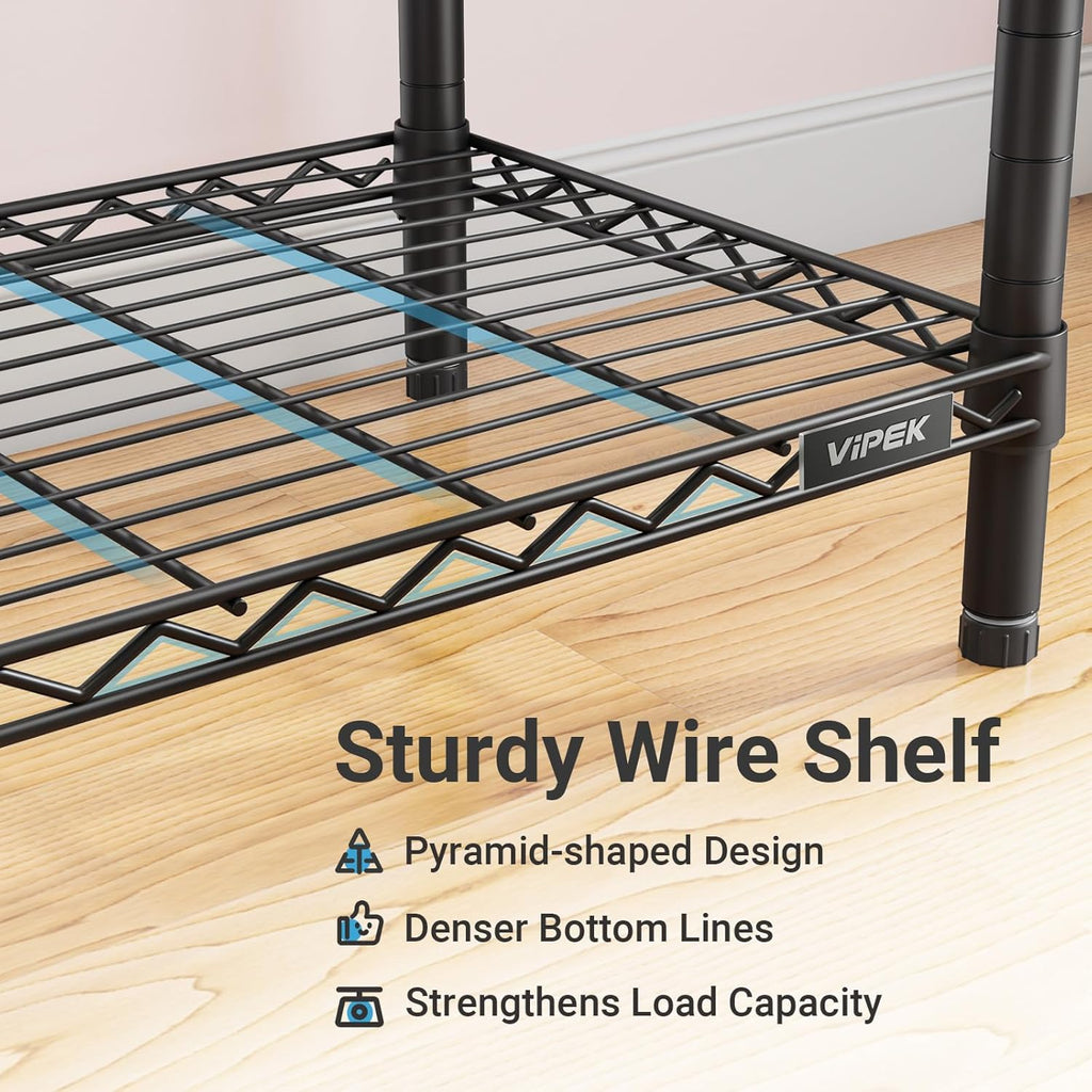 V5 plus Large Portable Wardrobe Rack Freestanding Wardrobe, Multifunctional Clothes Rack, Heavy Duty Metal Clothes Rack for Hanging Clothes, 85 X 15.7 Inch W X 76 H, Black