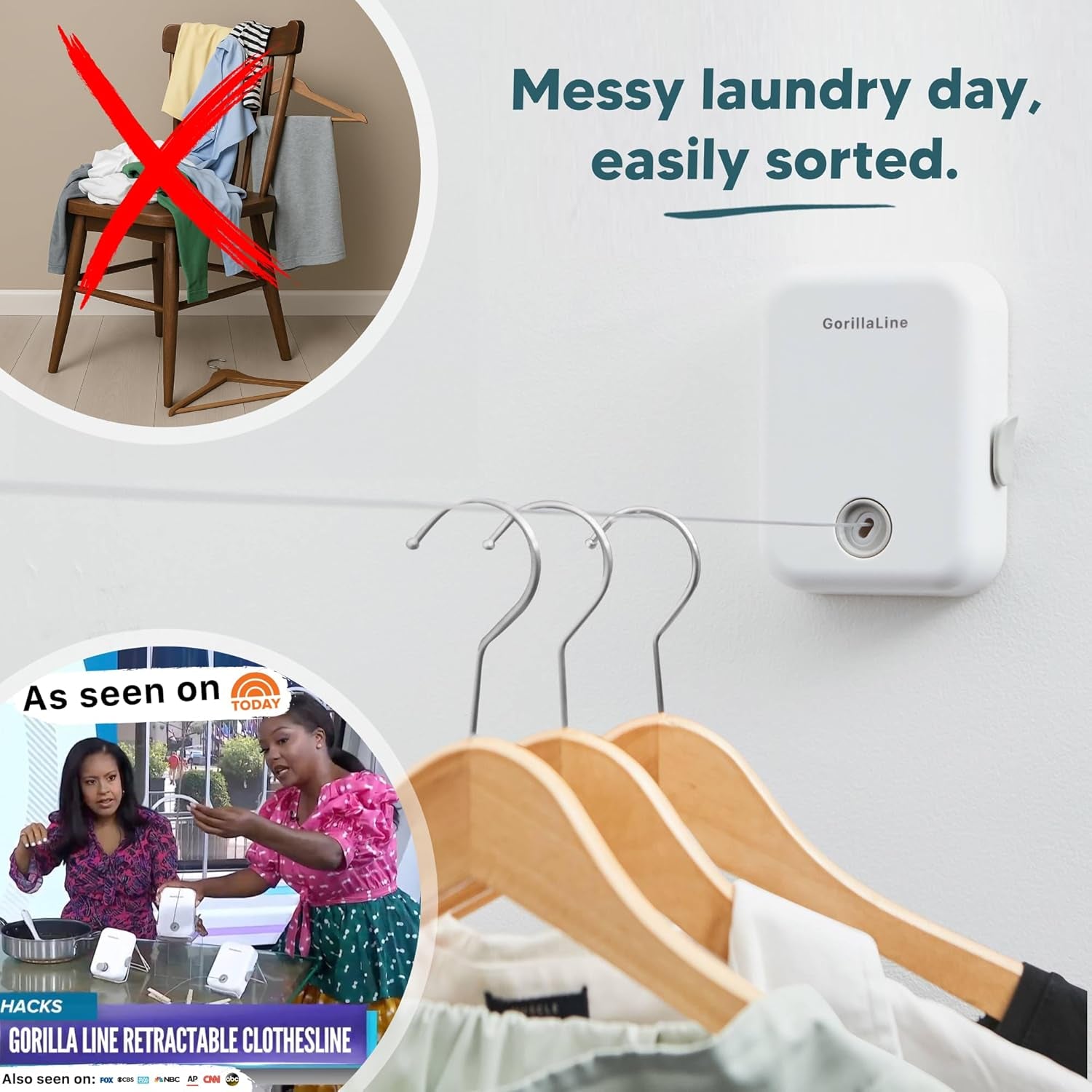 - Retractable Washing Line, Clothes Lines for Outside, Extendable Washing Line Rope 4.2M, Indoor and Outdoor Clothes Line