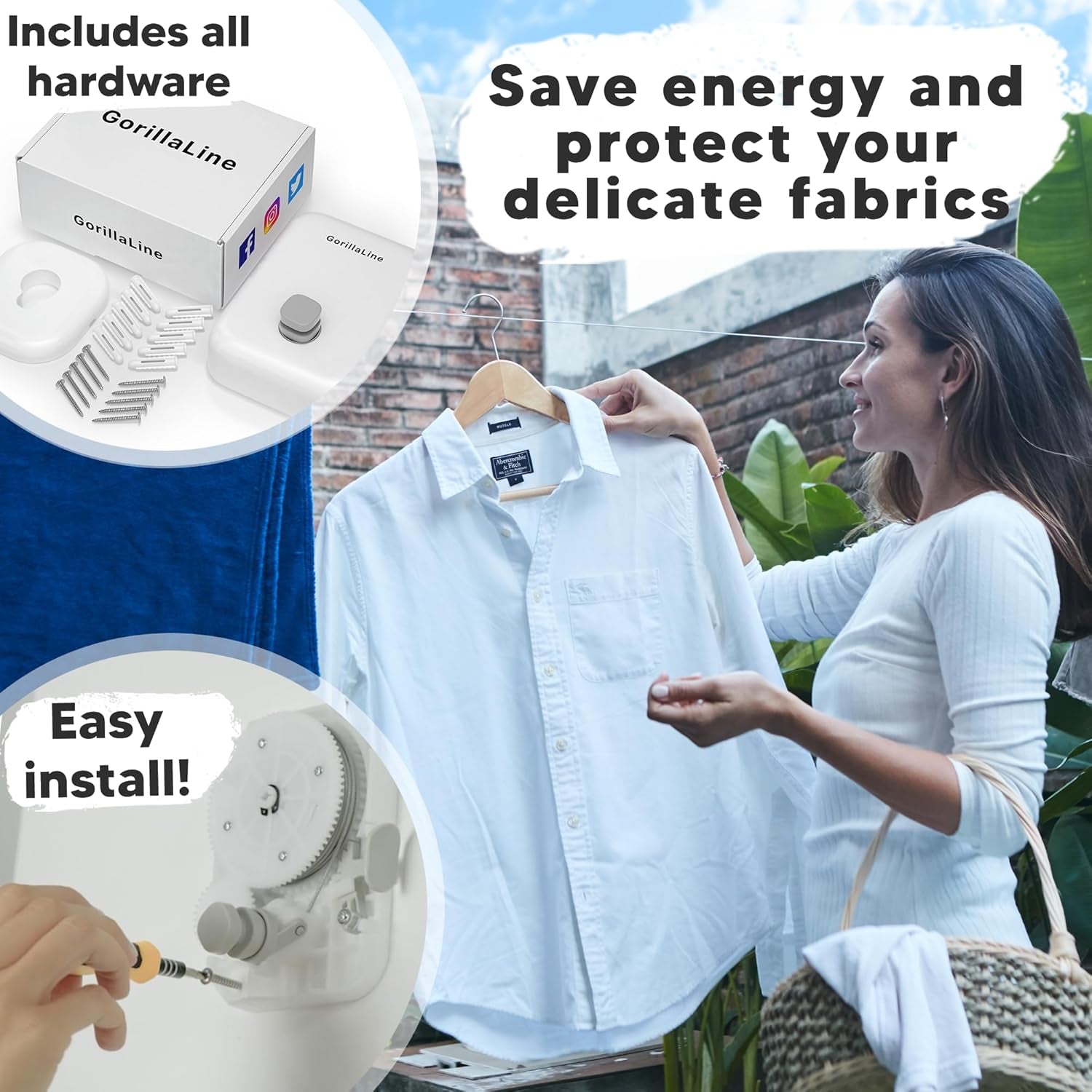 - Retractable Washing Line, Clothes Lines for Outside, Extendable Washing Line Rope 4.2M, Indoor and Outdoor Clothes Line