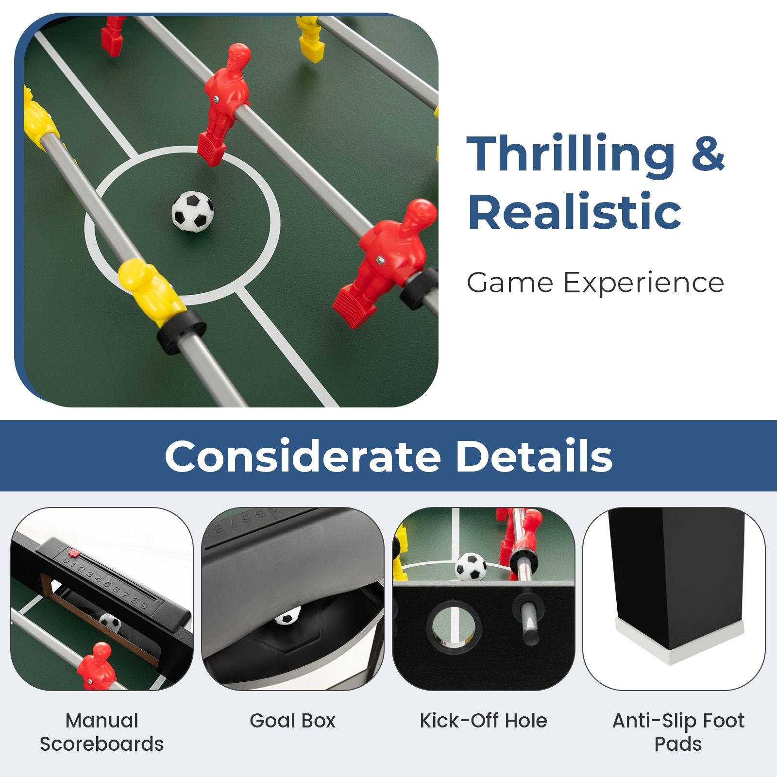 125CM 4-In-1 Multi Games Table with Accessories for Home Play Room