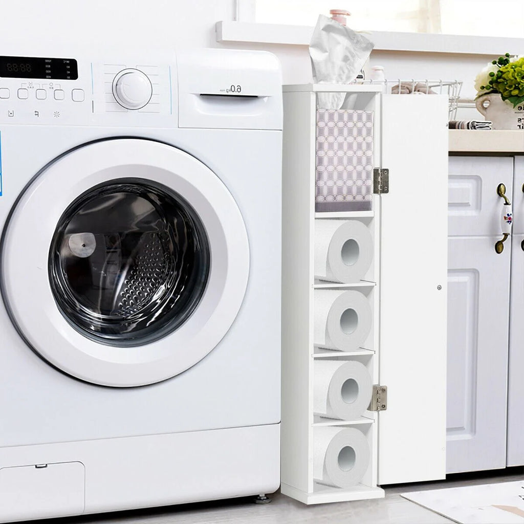 Compact Toilet Tissue Storage Tower Free Standing Toilet Paper Storage Holder