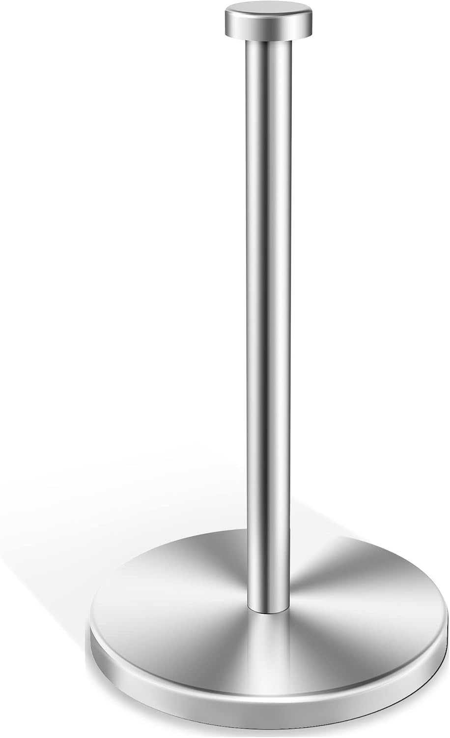 Kitchen Roll Holder Free Standing, Stainless Steel Paper Towel Holder with Suction Cups, Waterproof and Rustproof Kitchen Towel Holder, Suit for Cook House, Bathroom,Outdoor(Silver)