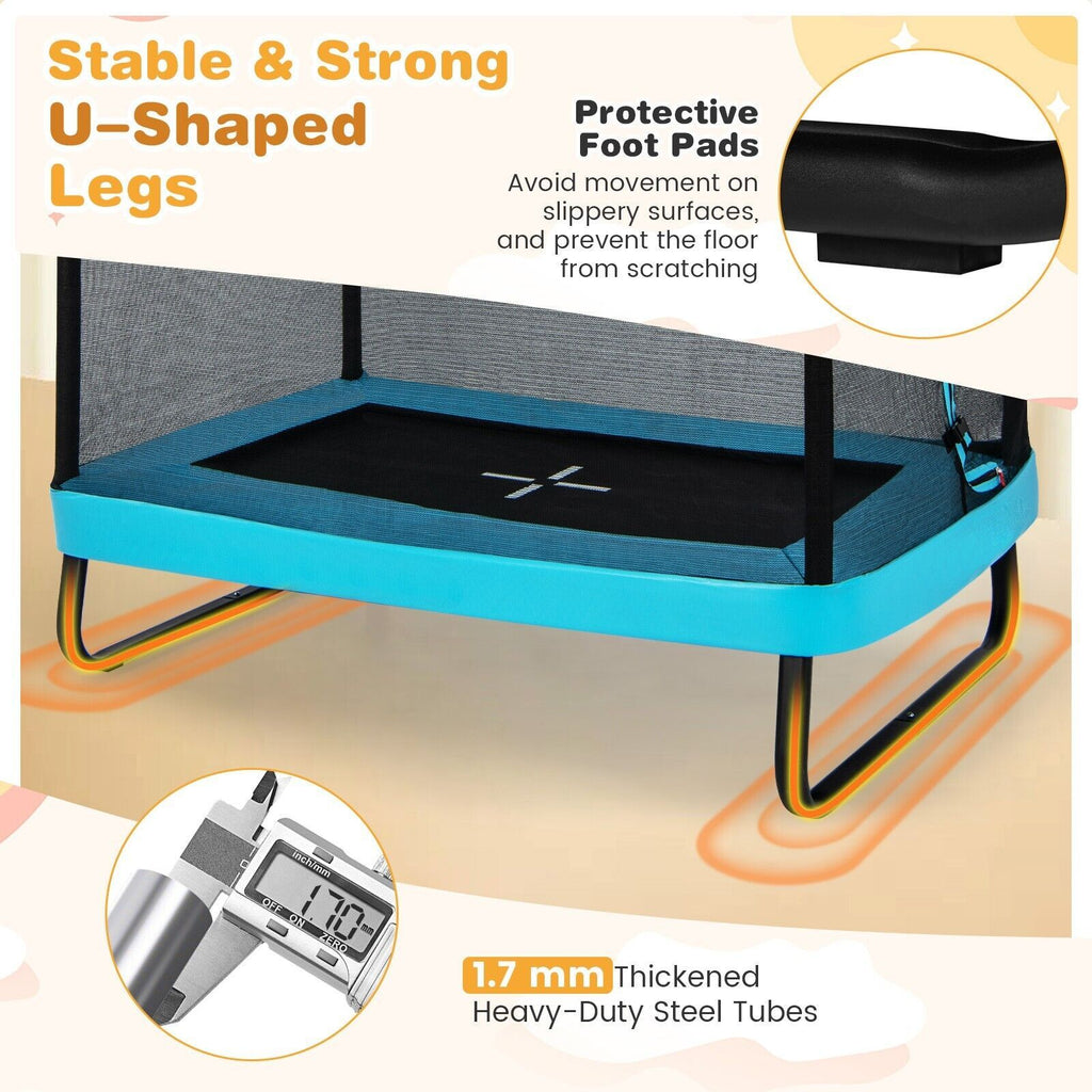 6 Feet Kids Trampoline with Swing and Enclosure Safety Net