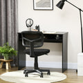 Writing Desk Laptop Table Workstation with Shelf Home Office High Gloss White