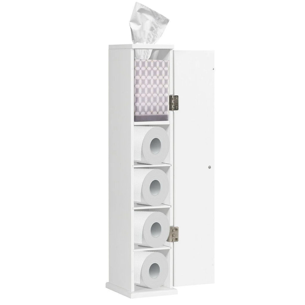 Compact Toilet Tissue Storage Tower Free Standing Toilet Paper Storage Holder