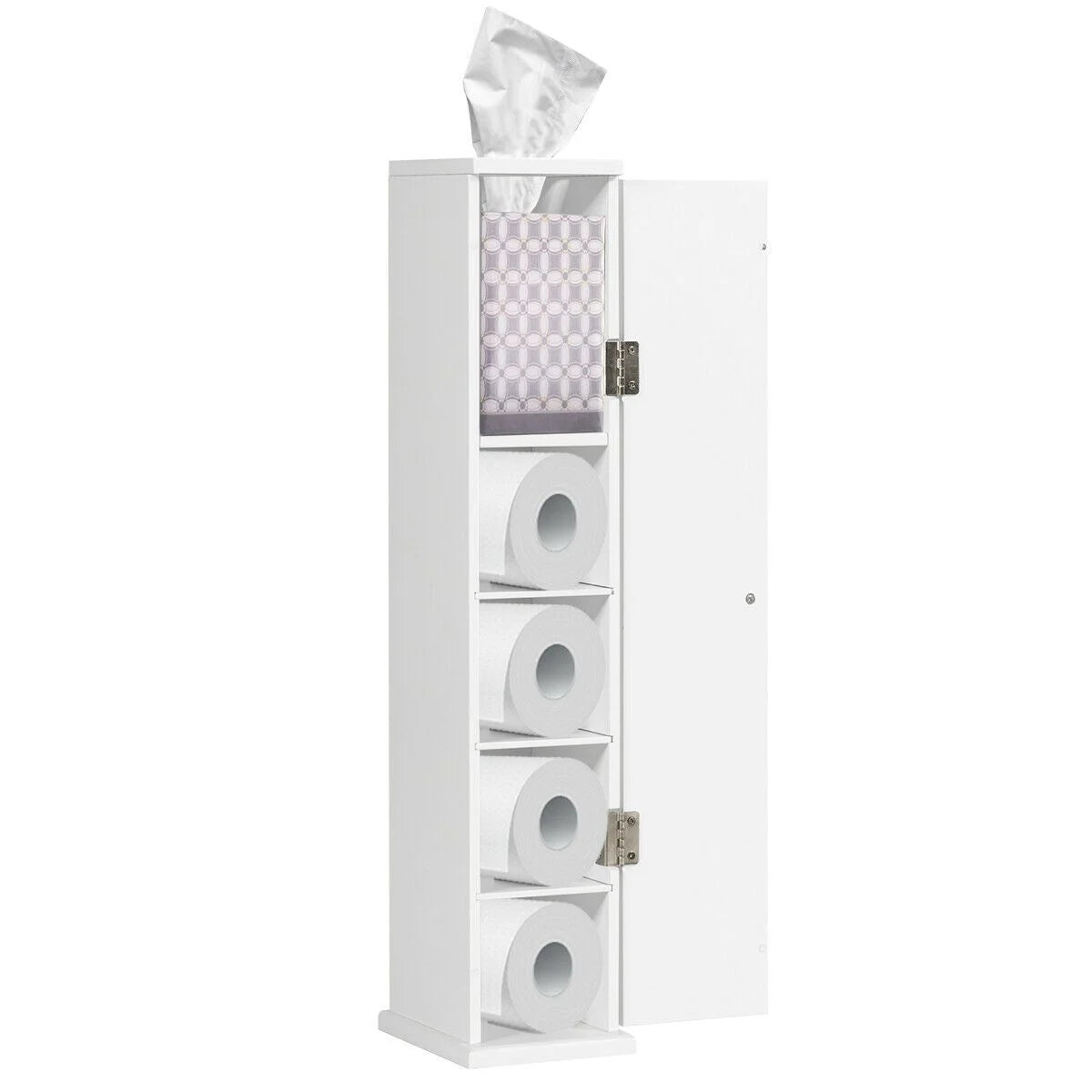 Compact Toilet Tissue Storage Tower Free Standing Toilet Paper Storage Holder