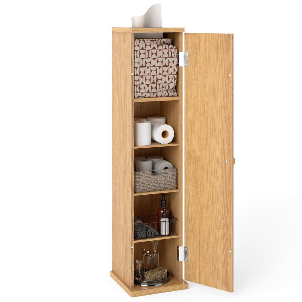Compact Toilet Tissue Storage Tower Free Standing Toilet Paper Storage Holder