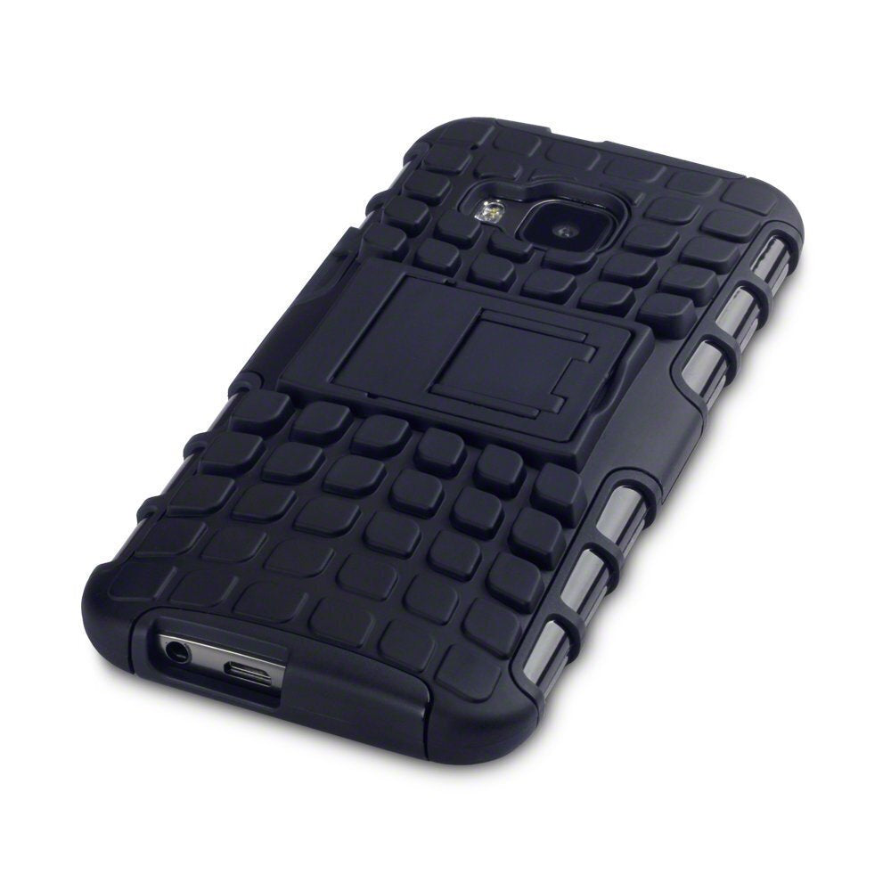 For HTC One M9 Heavyduty Shockproof Silicone Stand Bumper Phone Case Cover