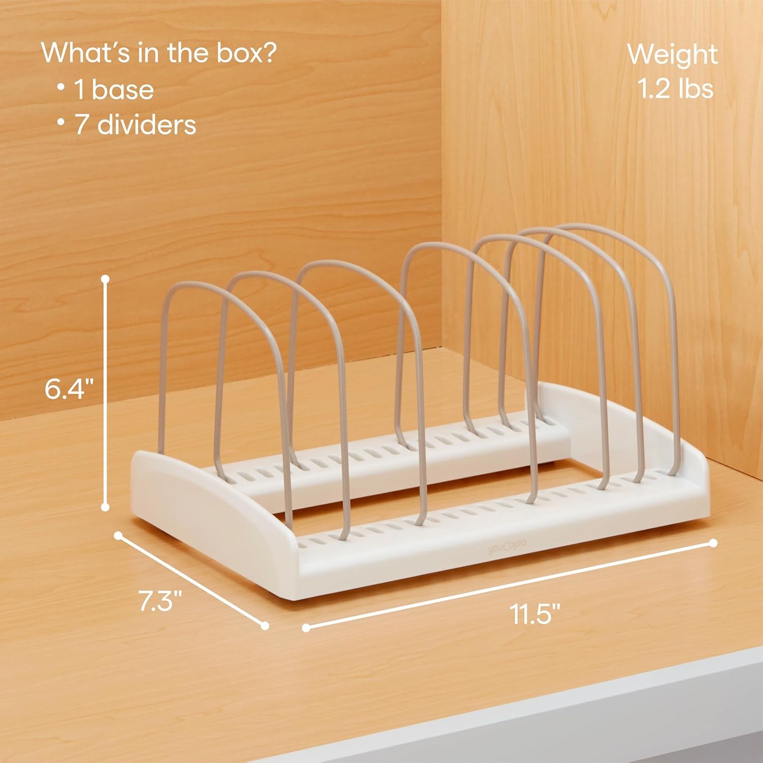 Storemore Adjustable Bakeware Rack, Cookie Sheet, Baking Pan, and Tray Organiser for Kitchen Cupboard and Pantry Storage, Standard, White
